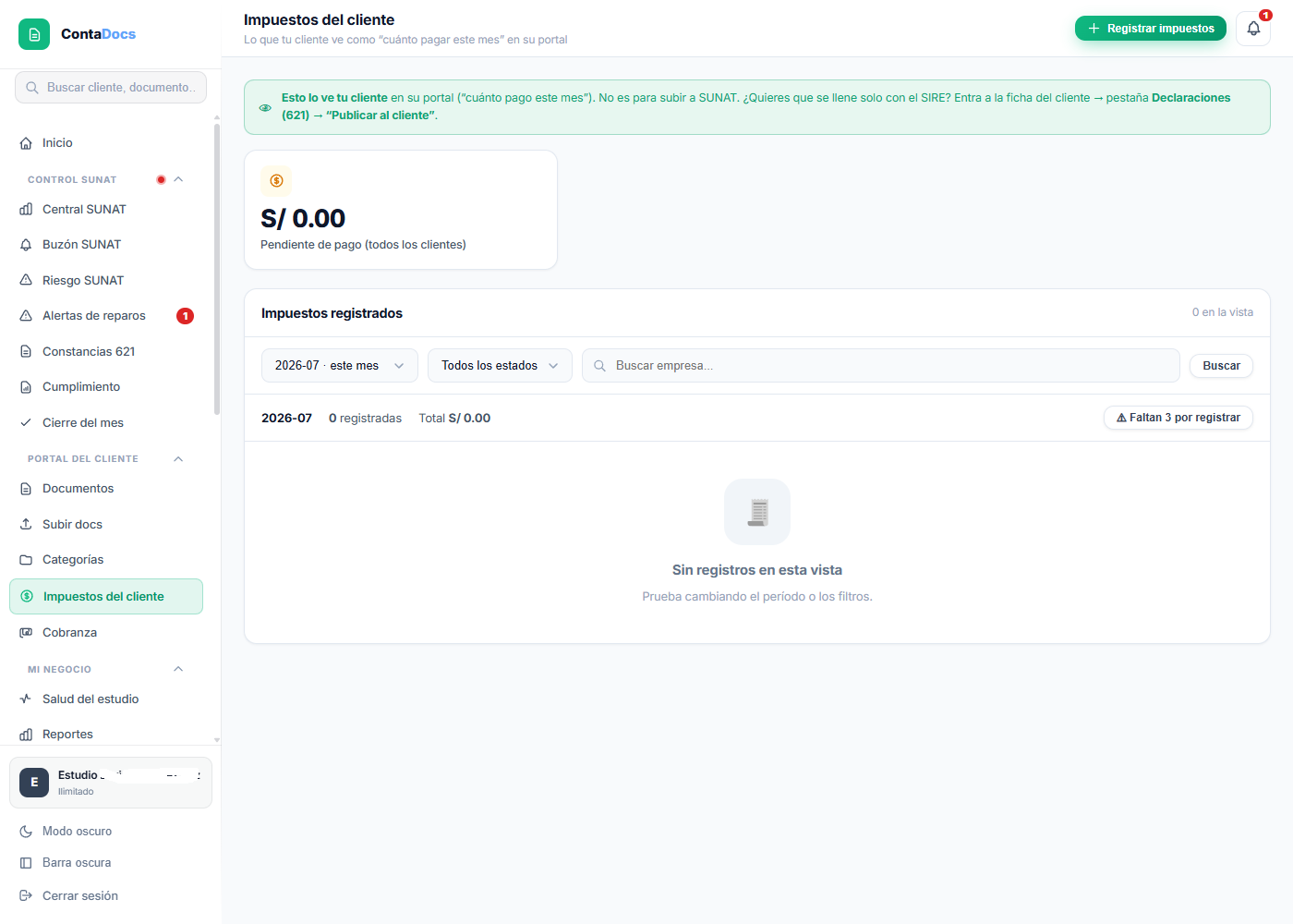 Captura de Impuestos — ¿cuánto pago este mes?